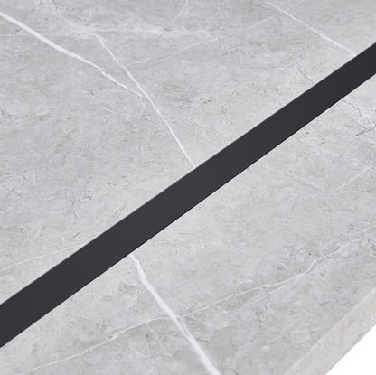 US Local Modern Dining Table, 55 Inch Kitchen Table For 4 People, Rectangular Dinner Table For Dining Room, Home Office, Living Room Furniture, Easy Assembly,