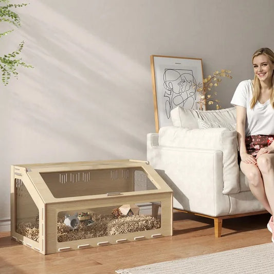 US Local 39 Inch Hamster Cage Habitat With Acrylic Window & Openable Top For  Hamster