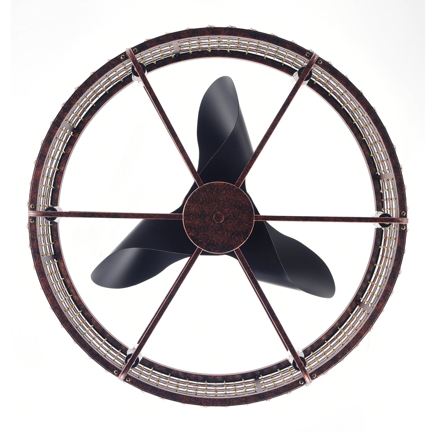 US Local Dia 26.8 Inch Chandelier Ceiling Fan ,Crystal Shade Ceiling Fan With Remote Control,3 ABS Blade--4-light No Include Bulb