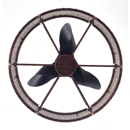 US Local Dia 26.8 Inch Chandelier Ceiling Fan ,Crystal Shade Ceiling Fan With Remote Control,3 ABS Blade--4-light No Include Bulb