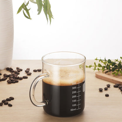 US Local 1 PCS Transparent Tape With High Borosilicate Glass Cup, Coffee Cup, Coffee Sharing Cup With Scale Identification