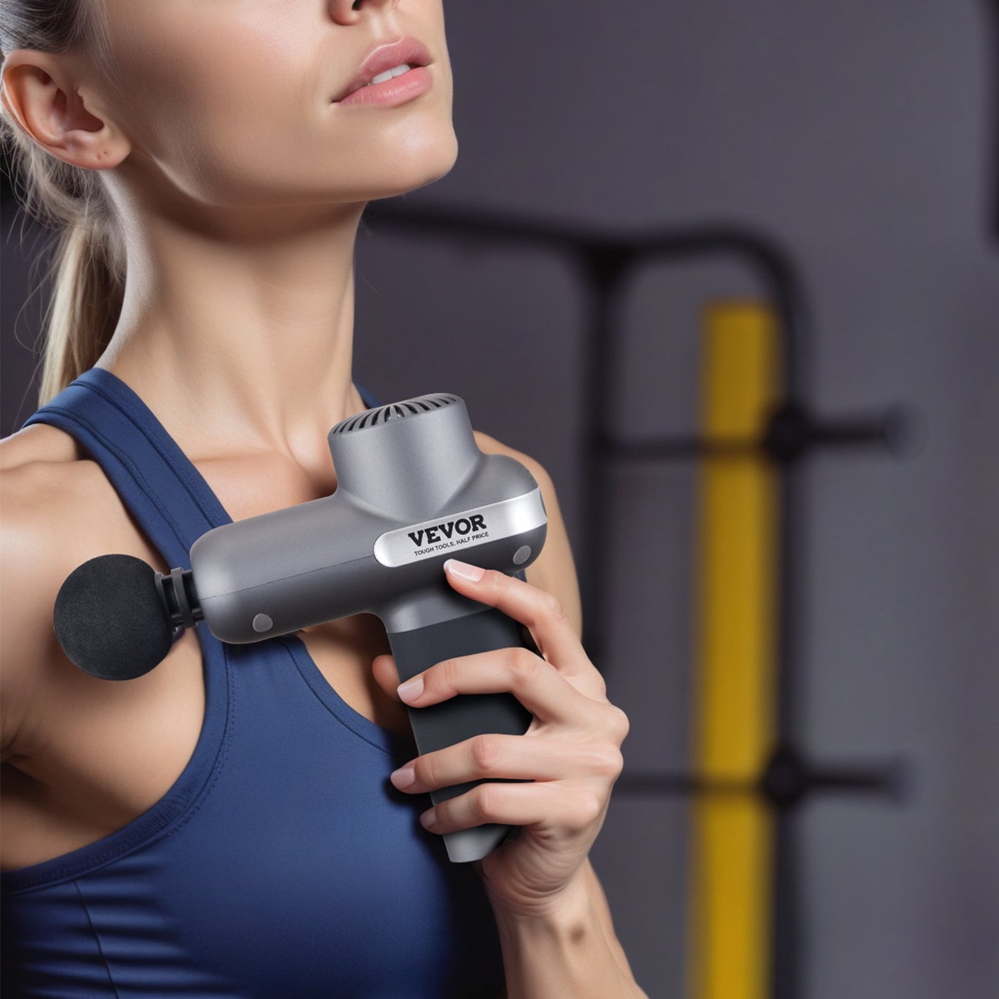 US Local VEVOR Massage Gun Deep Tissue, Percussion Muscle Massager For Athletes - With 5 Speed Levels & 6 Massage Heads, 7.4V 2500mAh Batteries, Handheld Electric Massage Gun For Pain Relief, Muscle Relaxation