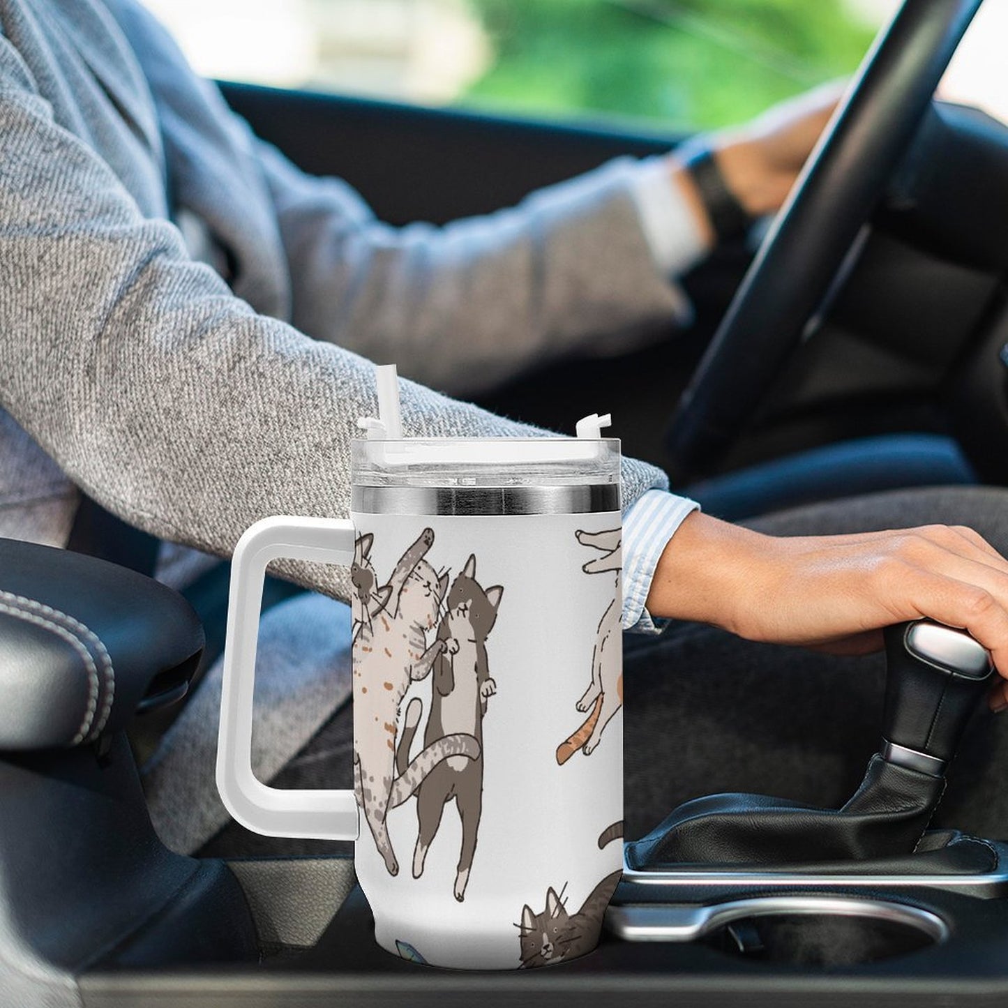 POD US Local Tumbler 40 oz Large Capacity Car Cup Cat 07