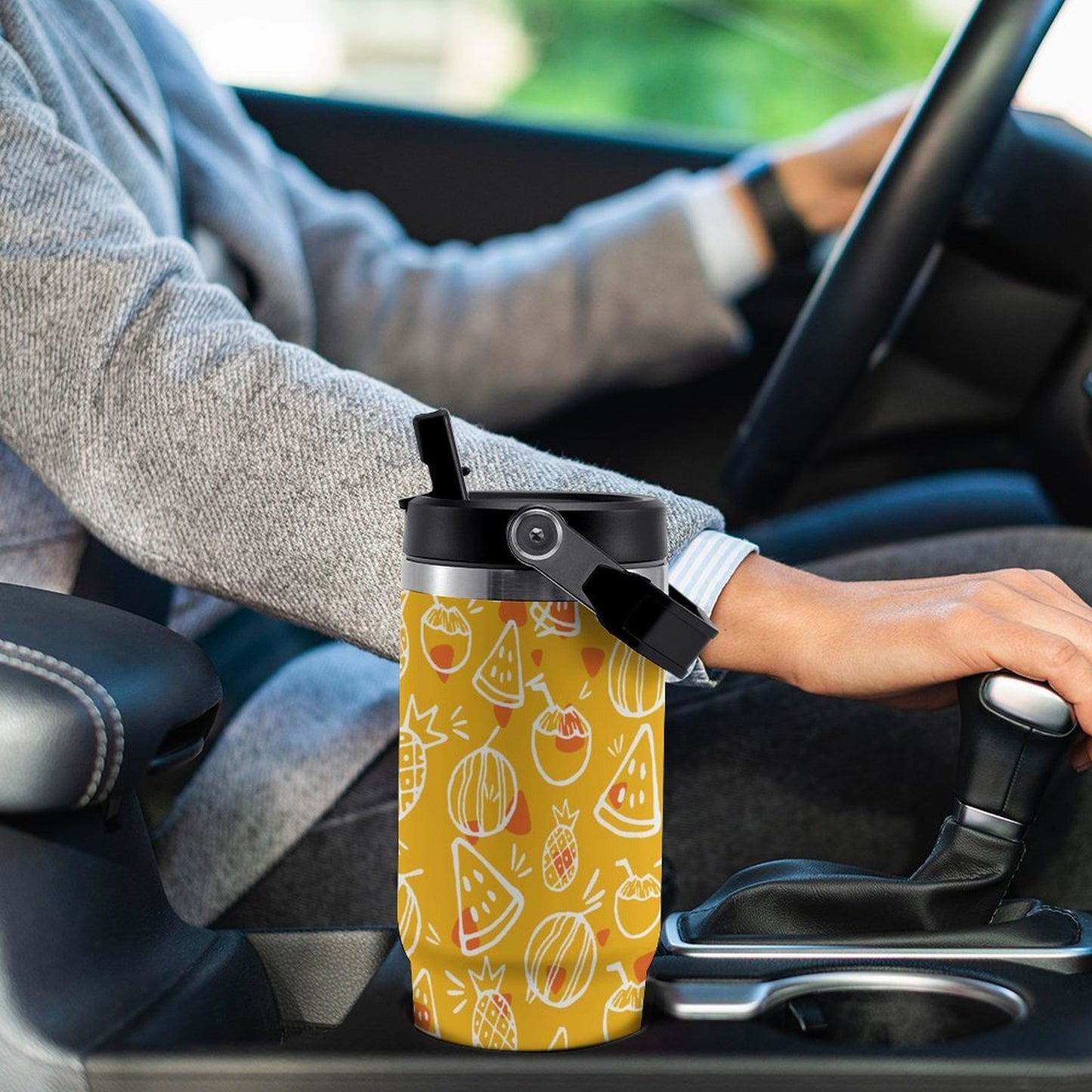 POD US Local Tumbler 30oz Large Capacity Car Cup Tropical-fruits Style