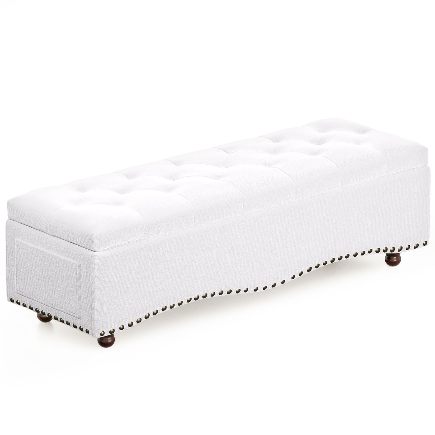 US Local Linen Upholstered Storage Bench