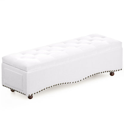 US Local Linen Upholstered Storage Bench