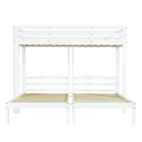 UK Local Bunk Bed Triple Sleeper With Side Ladder For Children And Teens 3FT, White 90x190cm,90x200cm  Mattress Not Included