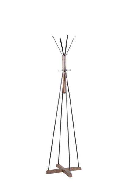 US Local Reclaimed Wood  Metal Coat Rack With Hooks For Bedroom, Living Room