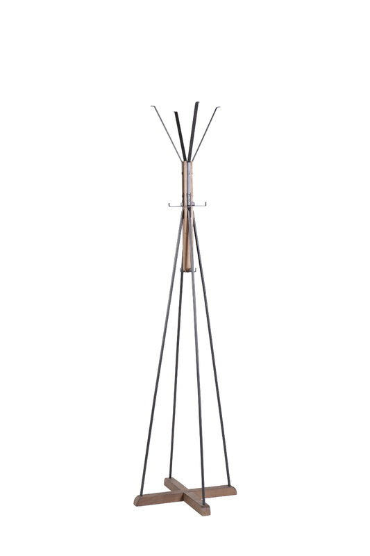 US Local Reclaimed Wood  Metal Coat Rack With Hooks For Bedroom, Living Room