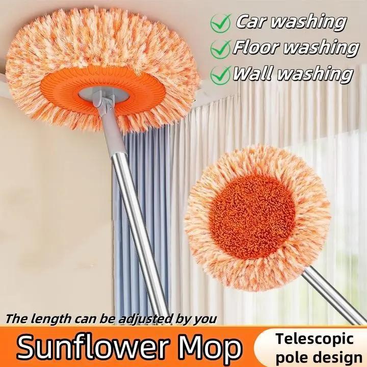 US Local Discover The Ultimate Cleaning Tool, The Sunflower Mop, Adjustable Up To 175cm
