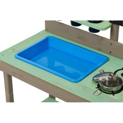 US Local Kids Play Kitchen, Wood Mud Kitchen With Water Play Set  Cooking Toys For Outdoor, Gift For 3 8