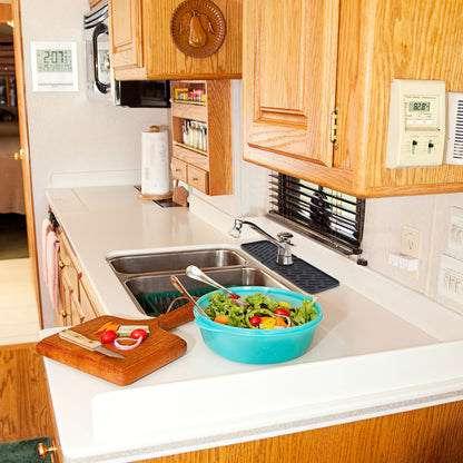 US Local Black-Grey Color Options -- 1Pc Silicone Faucet Mat Kitchen Sink Splash Guard Drain Mat Drying Pad Kitchen Mat Bathroom Drip Catcher