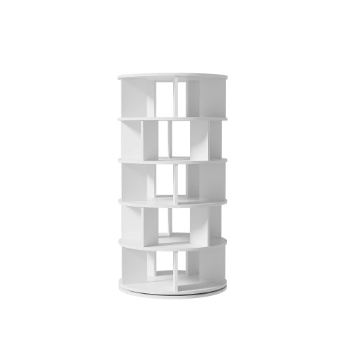 UK Local Shoe Rack, Rotatable Angle, White Round, 5 Tiers, Height 115 Cm, Width 60 Cm