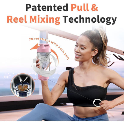 US Local Wondercore 22-ounce Protein Shaker, Leak-proof, BPA-free, Manual Roll-up Mixing, Clear Ounce And Milliliter Markings