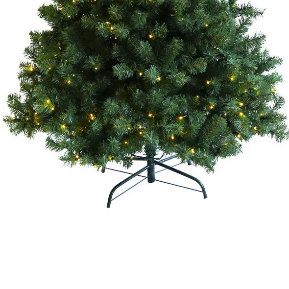 US Local Pre-lit Christmas Tree 6ft Artificial Hinged Xmas Tree With Foldable Stand