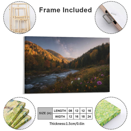 Decorative Interior Frame Painting Mountain-river-starry-autumn-2