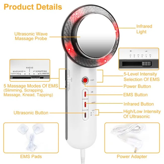 Ultrasonic Three In One Multifunctional EMS Infrared Massager