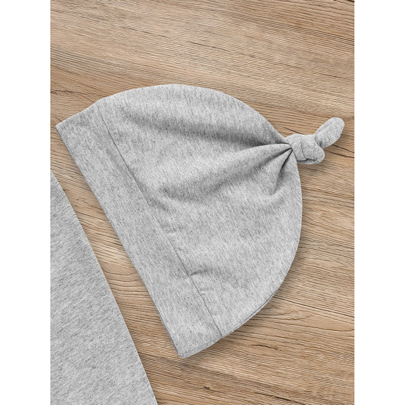 US Local Newborn Baby Boy Outfits Long Sleeve Animal Print Romper & Hat 2Pcs Fall Winter Clothes Set