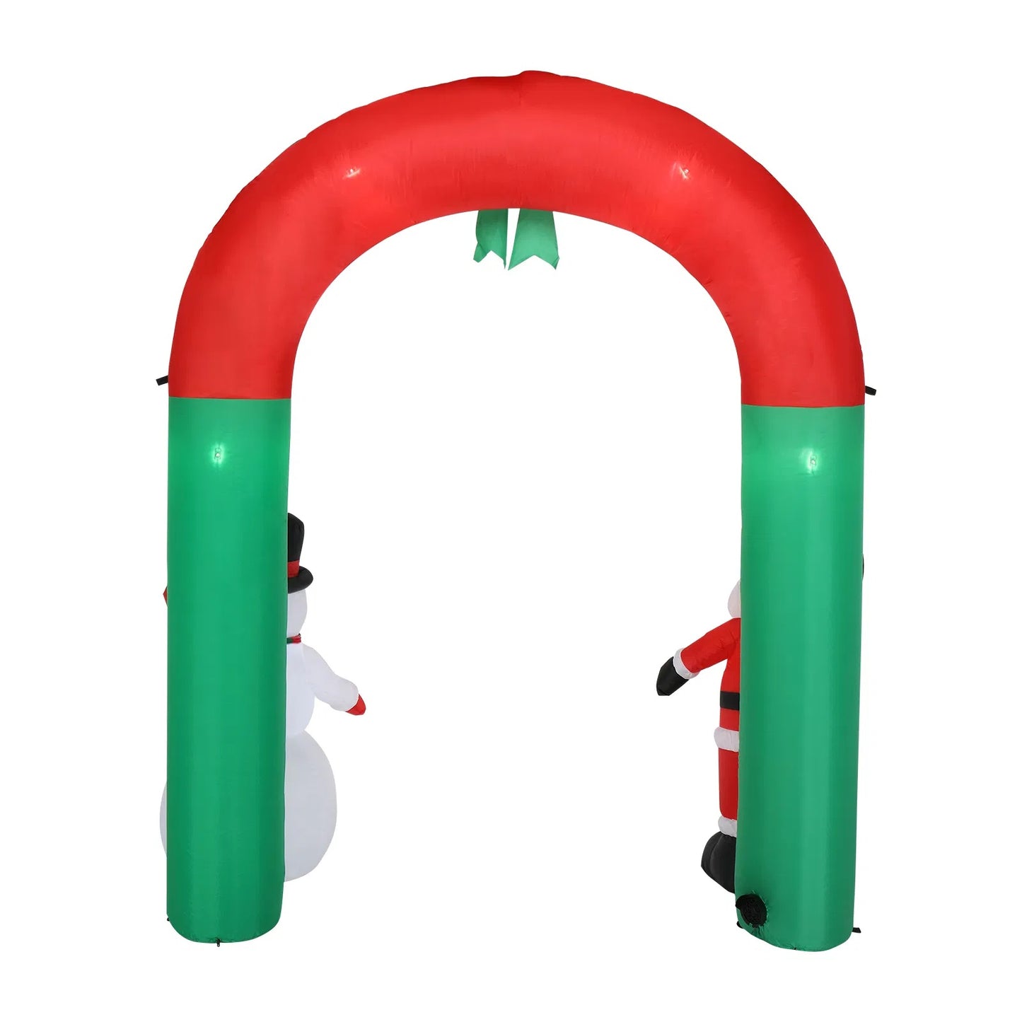 US Local 8ft With Santa Snowman 7 Lights Inflatable Festive Arch Decoration