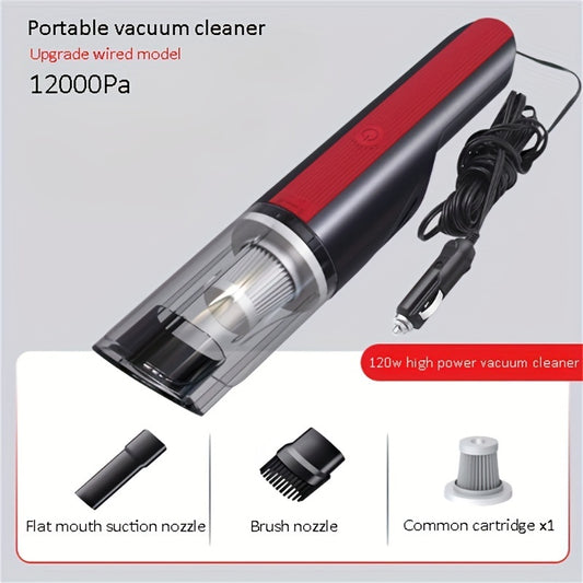 US Local Wired Silver Red Car Vacuum Cleaner Car With Strong Suction Handheld Vacuum Cleaner Small Mini Rechargeable Home Vacuum Cleaner