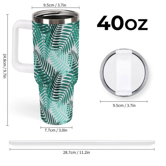 PHDT00232 POD US Local Tumbler 40 oz Large Capacity Car Cup Branches, Leaves, Summer
