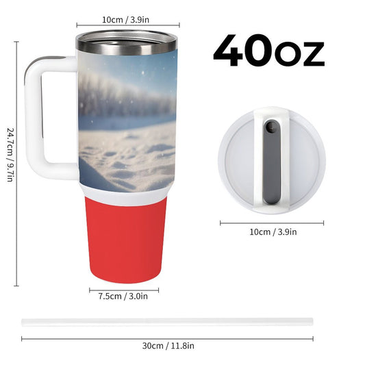USA Local Large Capacity Car Cup Xmas Penguin_7 Red 40oz