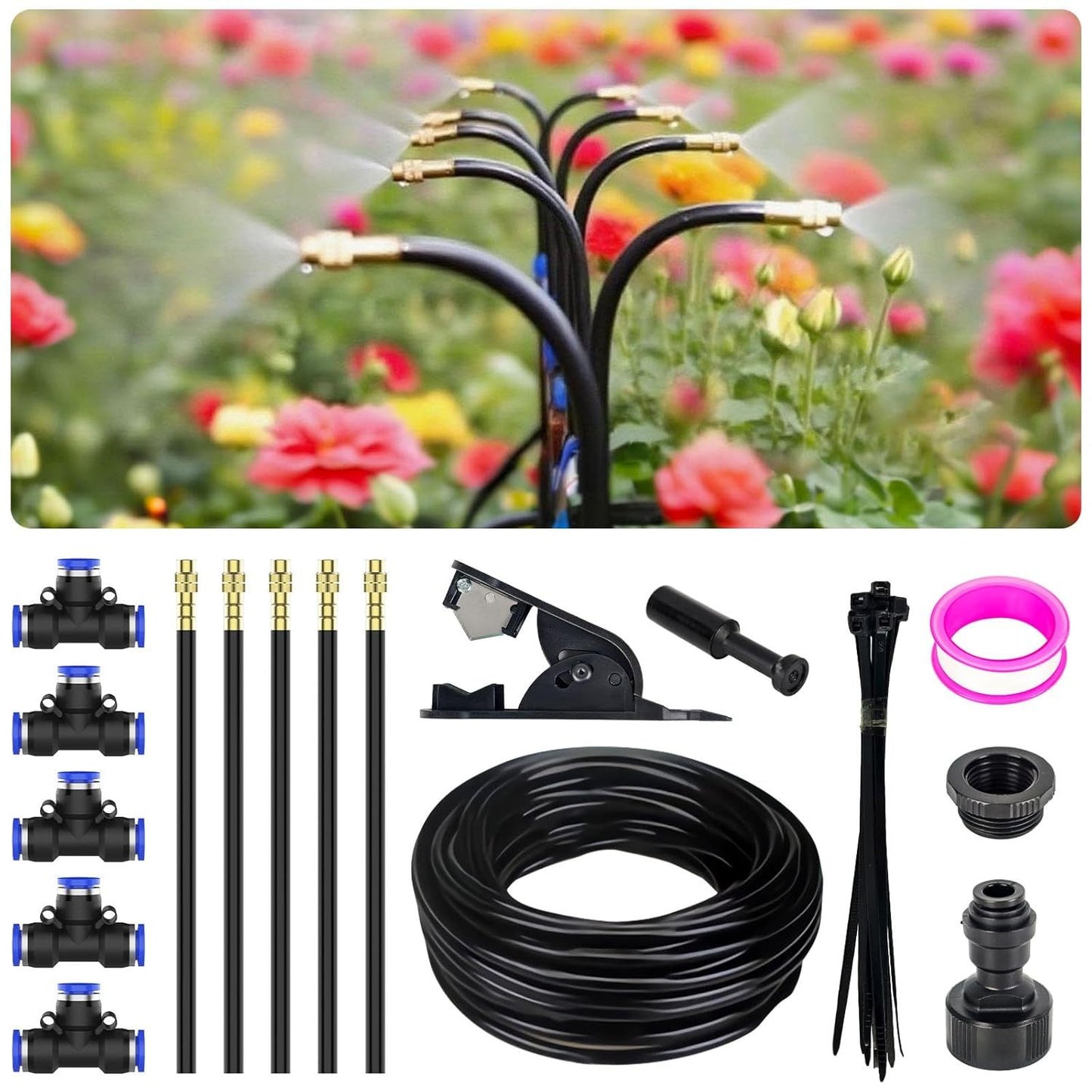 UK Local 360 Adjustable Irrigation System Kit Garden Watering System Drip Irrigation Kit For Garden, Yard, Lawn, Greenhouse, Plants