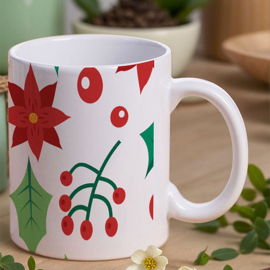 POD US Local White mug with full print, Christmas Red Green 0054