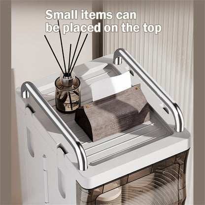 US Local Narrow Slit Folding Storage Cabinet Plastic Magnetic Door Storage Cabinet Storage Cabinet Suitable For Bathroom, Toilet, Living Room, Bedroom Storage