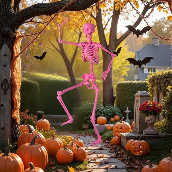 Halloween Skeleton Decor - No Assembly Needed, Integrated Hanging Rope, Playful-Spooky Vibe For Parties Yards