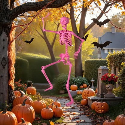US Local Halloween Skeleton Decor - No Assembly Needed, Integrated Hanging Rope, Playful-Spooky Vibe For Parties Yards
