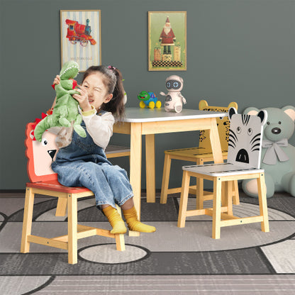 US Local Solid Wood Children's Table And Chair 5-piece Set