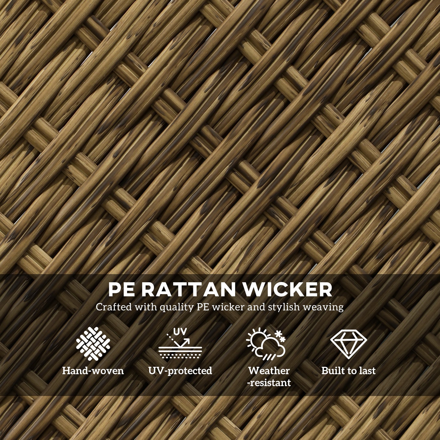 US Local 3 Piece Outdoor Bistro Set, Wicker Small Patio Furniture Set With Swivel Glider Chairs For Balcony, Porch, Beige