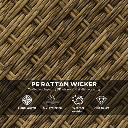 US Local 3 Piece Outdoor Bistro Set, Wicker Small Patio Furniture Set With Swivel Glider Chairs For Balcony, Porch, Beige