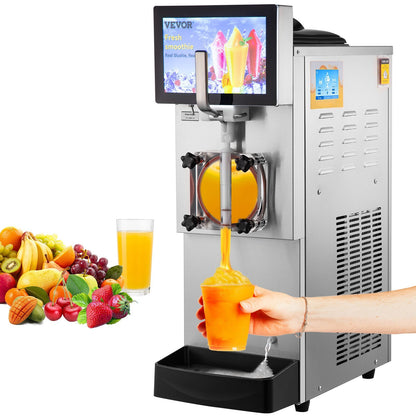 US Local Commercial Slushy Machine, 8L / 2.1 Gal Single Bowl, Cool And Freeze Modes, 1050W Stainless Steel Margarita Smoothie Frozen Drink Maker, Slushie Machine For Party Cafes Restaurants Bars Home