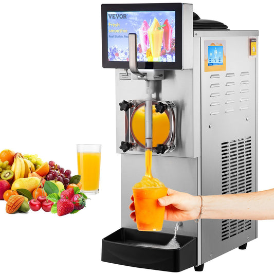 US Local Commercial Slushy Machine, 8L / 2.1 Gal Single Bowl, Cool And Freeze Modes, 1050W Stainless Steel Margarita Smoothie Frozen Drink Maker, Slushie Machine For Party Cafes Restaurants Bars Home