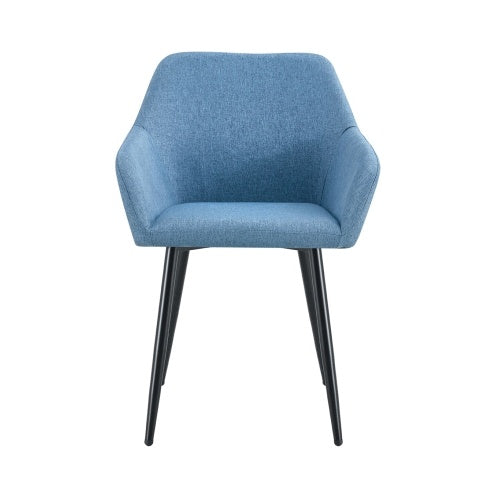 US Local Leisure Modern Living Dining Room Accent Arm Chairs Club Guest With Strong Black Metal Legs, Set Of 2, TEDDY Fabric Beige