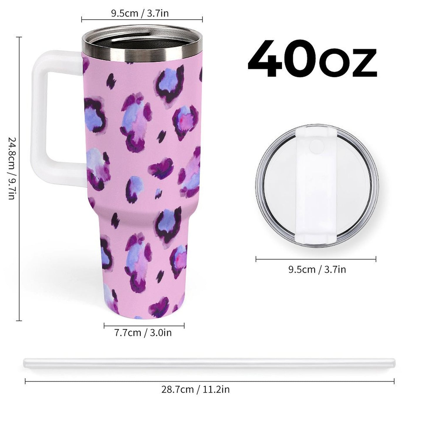 PHDT00396 POD US Local Tumbler 40 oz Large Capacity Car Cup Leopard