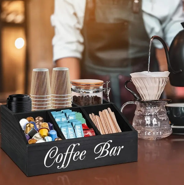 US Local Durable Wooden Divider Coffee Capsule Organizer, Suitable For Coffee Shops, Kitchens, And Offices, Coffee Bar Accessories, Kitchen Accessories.