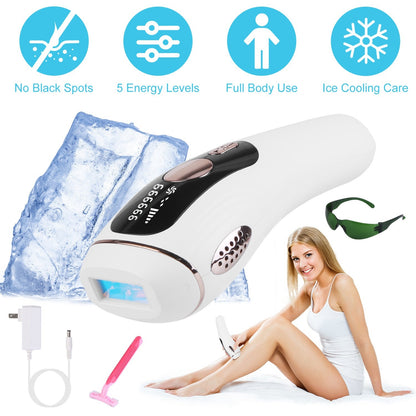 US Local 1Pc Laser Hair Removal For Woman Man Ice Cooling Permanent IPL Hair Remover With Painless 999999 Flashes Home Use Lasting Hair Reduction For Armpits Legs Arms Bikini Line