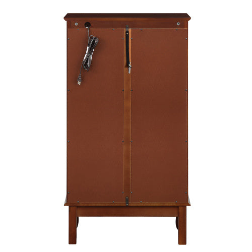 US Local Curio Cabinet Lighted Curio Diapaly Cabinet With Adjustable Shelves And Mirrored Back Panel, Tempered Glass Doors