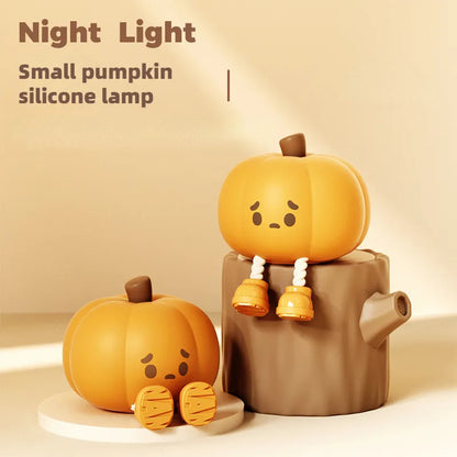 Home Decor Halloween Pumpkin Night Light Cute Soft Silicone Lamp Touch  Dimmable Rechargeable Bedside Decor Light Kids Gifts Child