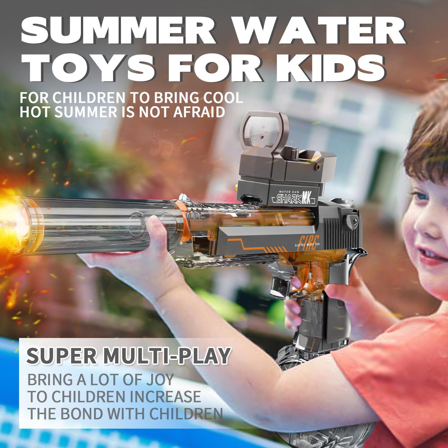 US Local Transparent Desert Eagle Electric Water Gun - The Perfect Gift For Summer Holidays, Safe And Fun To Play