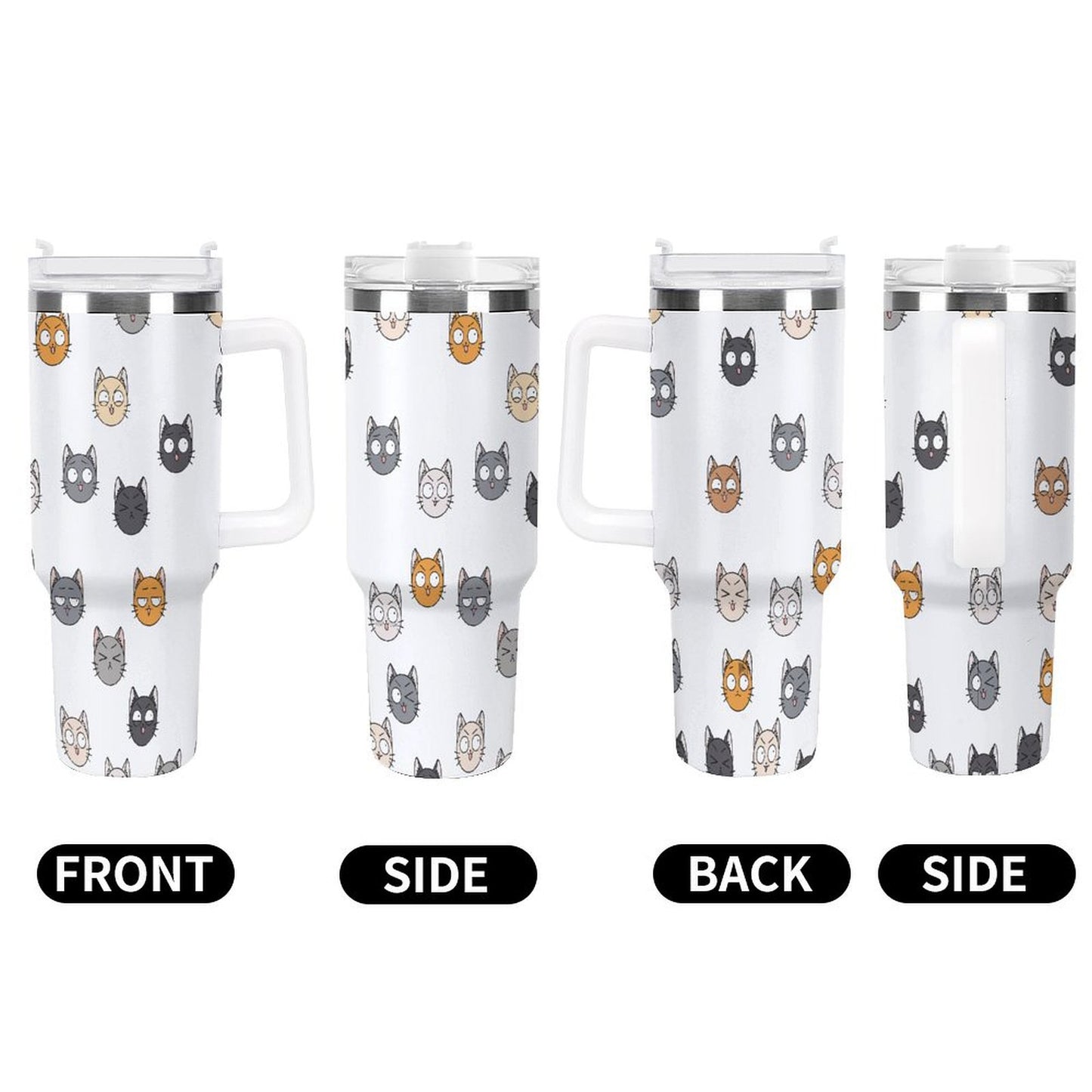 PHDT00362 POD US Local Tumbler 40 oz Large Capacity Car Cup Expression, Cat, Animation