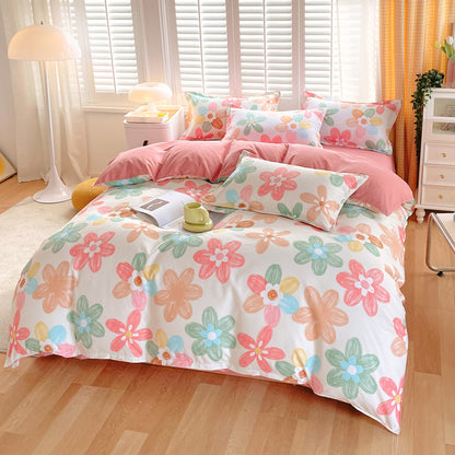 US Local 3 Piece Spring Floral Duvet Cover Set For Women Adults Home Bedroom Flowers Bedding Set With 2 Pillowcases Twin Full Queen King Size