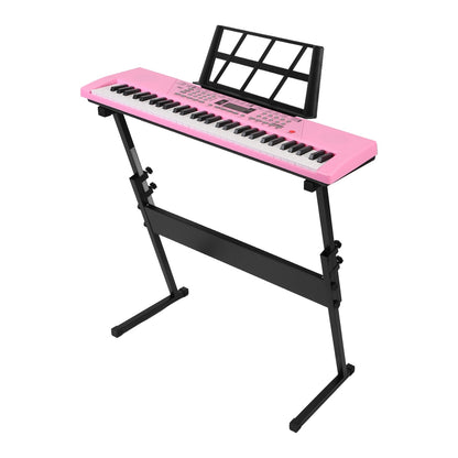 US Local 3 Types Options -- 1Pc 61 Keys Digital Music Keyboard Electric Piano Electronic Musical Instrument Kids Learning Keyboard With Microphone Stand For 3-12 Year Old Kids Girls Boys