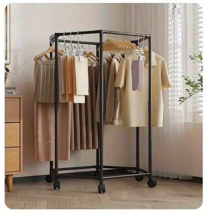 US Local Space-saving Hexagonal Metal Clothes Hanger. Sturdy And Freestanding. Multi-arm Design. Suitable For Bedrooms, Dormitories, And Balconies. Holds A Wide Range Of Clothing. Elegant Metal Frame.