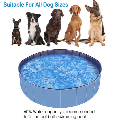 US Local 1Pc 160 X 160 X 30cm-63.0 X 63.0 X 11.8inch Foldable Pet Swimming Pool PVC  Dog Swim Pool Bathing Tub Playmat Pools
