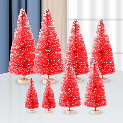 US Local 8 Pieces Mini Artificial Christmas Trees For Fairy Garden DIY Christmas Crafts