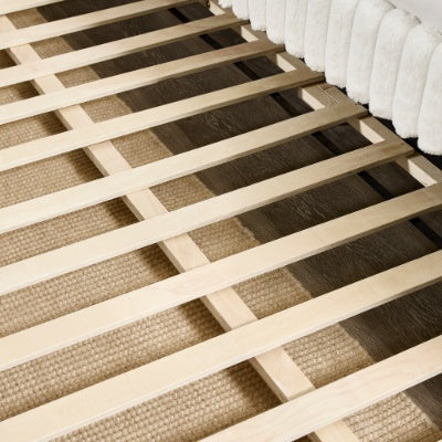 US Local Twin Size Daybed, Upholstered Sofa Bed,The Bottom Pulls Out To Form A Bed ,Striped Corduroy Fabric- Beige 86x43.5x34